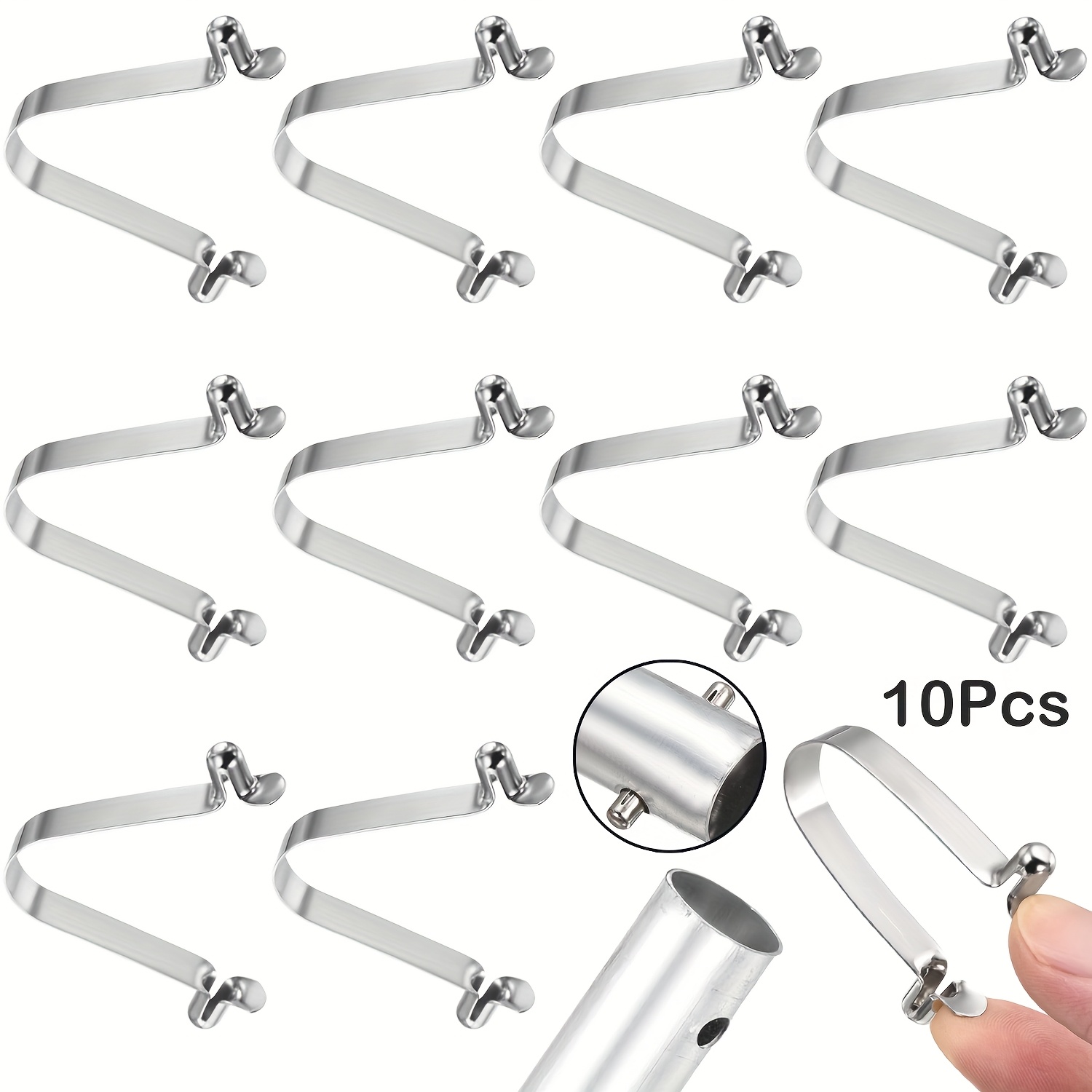 10pcs Double Button Kayak Paddle Spring Clips