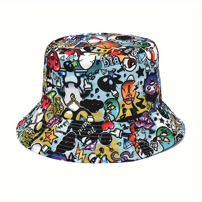 cool hippie punk fantasy graffiti bucket hat cartoon y2k Temu