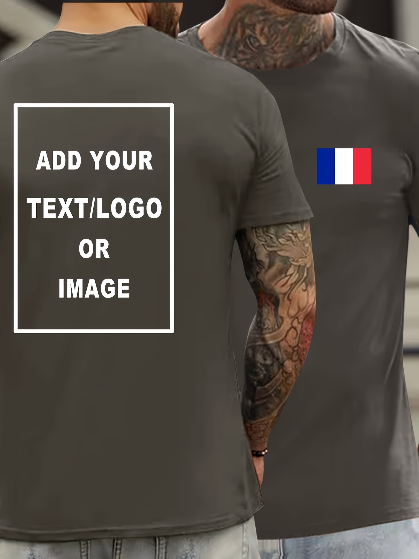 Custom T Shirt Personalized Tees For Men France Flag Print Casual Short Sleeve Custom Printed T shirt For Summer Custom Print On The Back