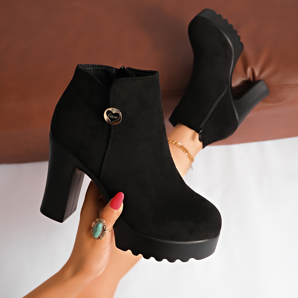 TEMU Women's Fashion Short Boots, Elegant Gift For Women, Comfortable Vacation Party Wedding Shoes, Women Shoes