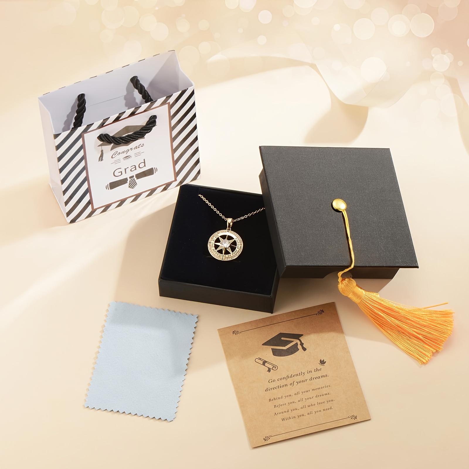 graduation gifts 2024 compass necklace women graduation Temu