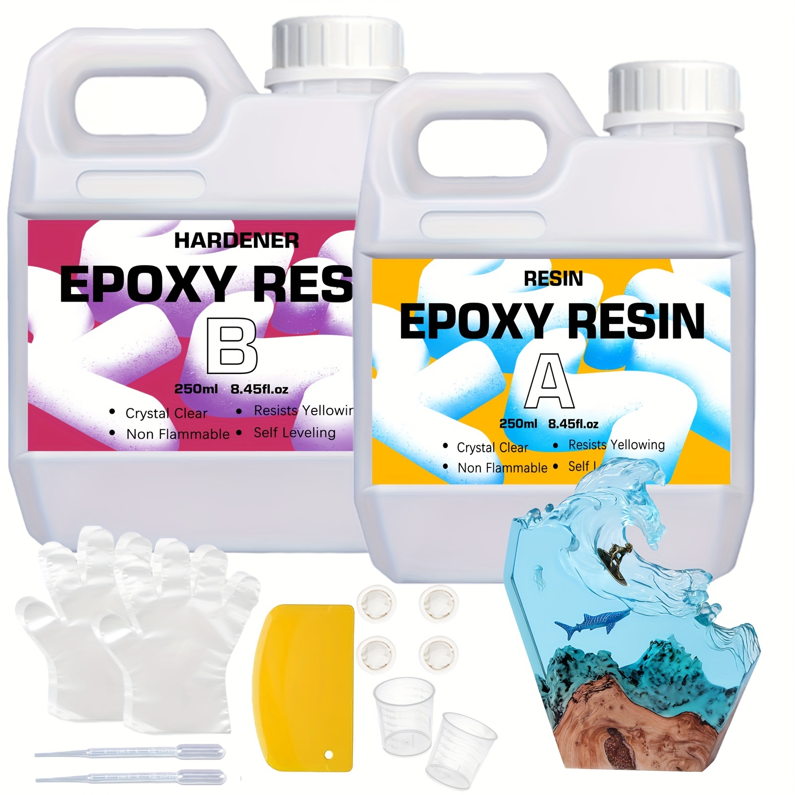 

Clear Epoxy Resin Kit - No Yellowing, Bubble-free For Art & Crafts, Jewelry Making, Diy Projects, And Decorative Molds