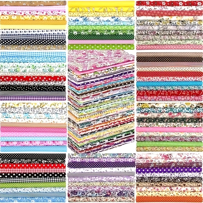 100pcs floral quilting fabric assortment assorted beautiful floral patterns random color patterns pre cut   materials suitable for sewing crafts quilting home goods and scrapbooking hand wash   10x10cm 3 9x3 9in