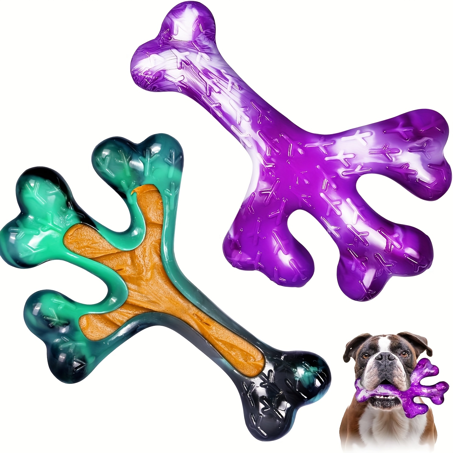 TEMU Aggressive Chewers Dog Chew Toys: 2 Pack Tough Dog Toys For Aggressive Chewers Large Breed, Indestructible Dog Toy For Aggressive Chewers,