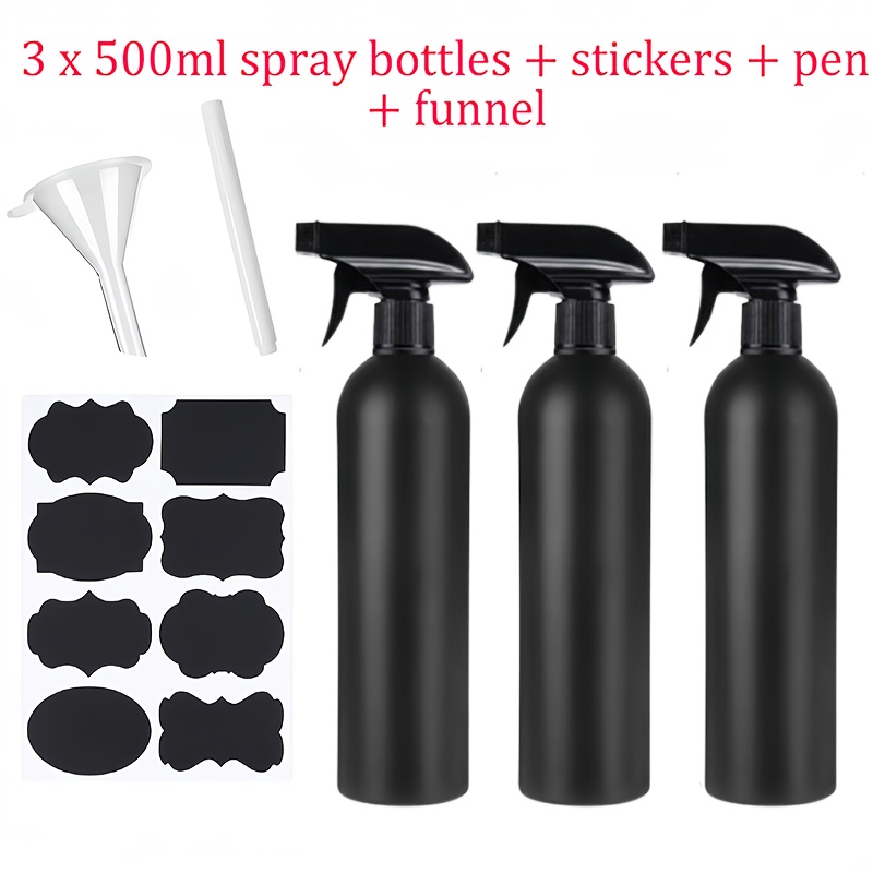 TEMU 3pcs Hair Spray Bottles, Salon Special High-pressure Spray Bottles 250/500/1000ml Plastic Sprayers, Labelable Kit, Fillable With Various Hair