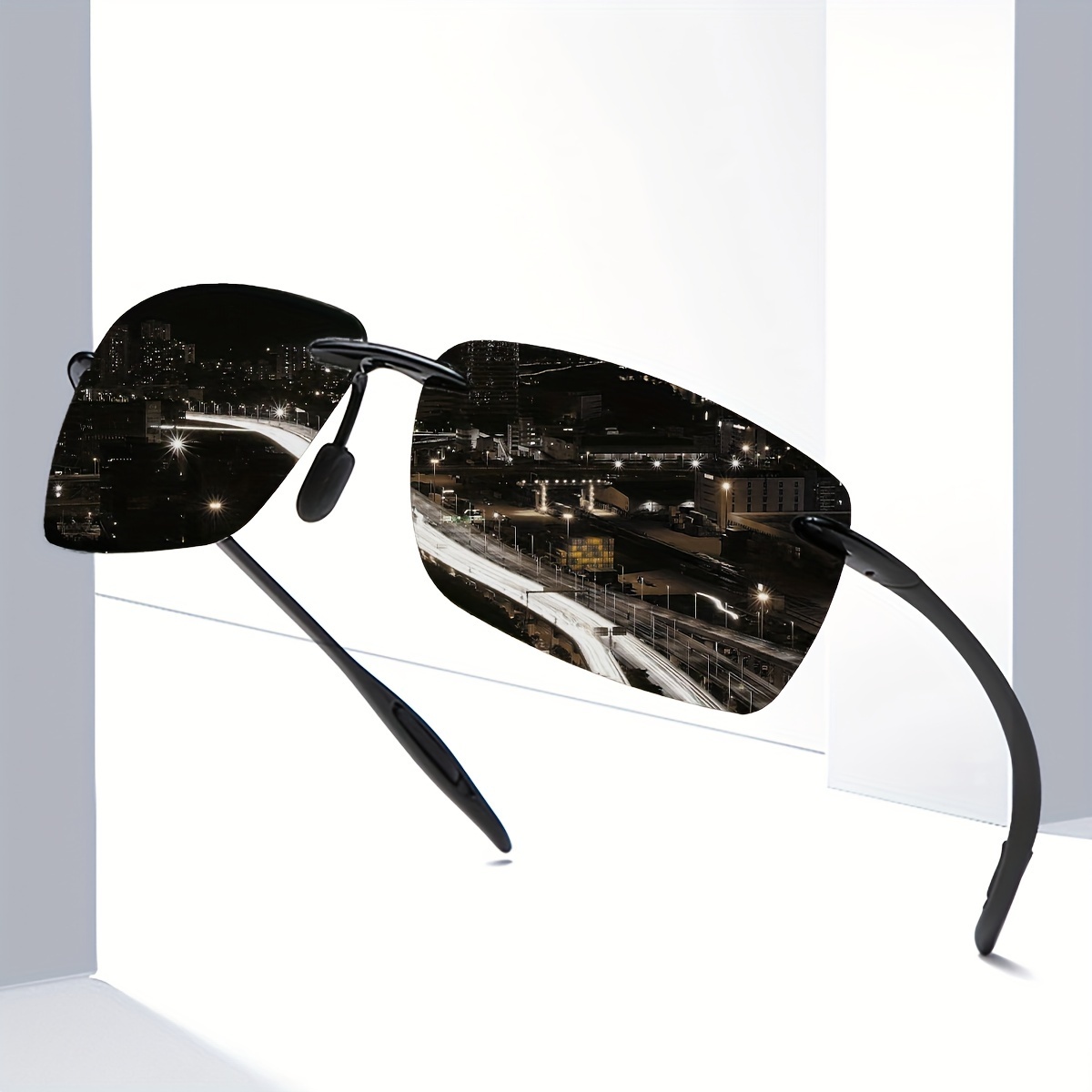 

Uv400 Sports Fashion Glasses For Climbing, Running, Hiking - Rimless, Anti-reflection Pc Lenses, Lightweight Tr90 Frame, Professional Grade