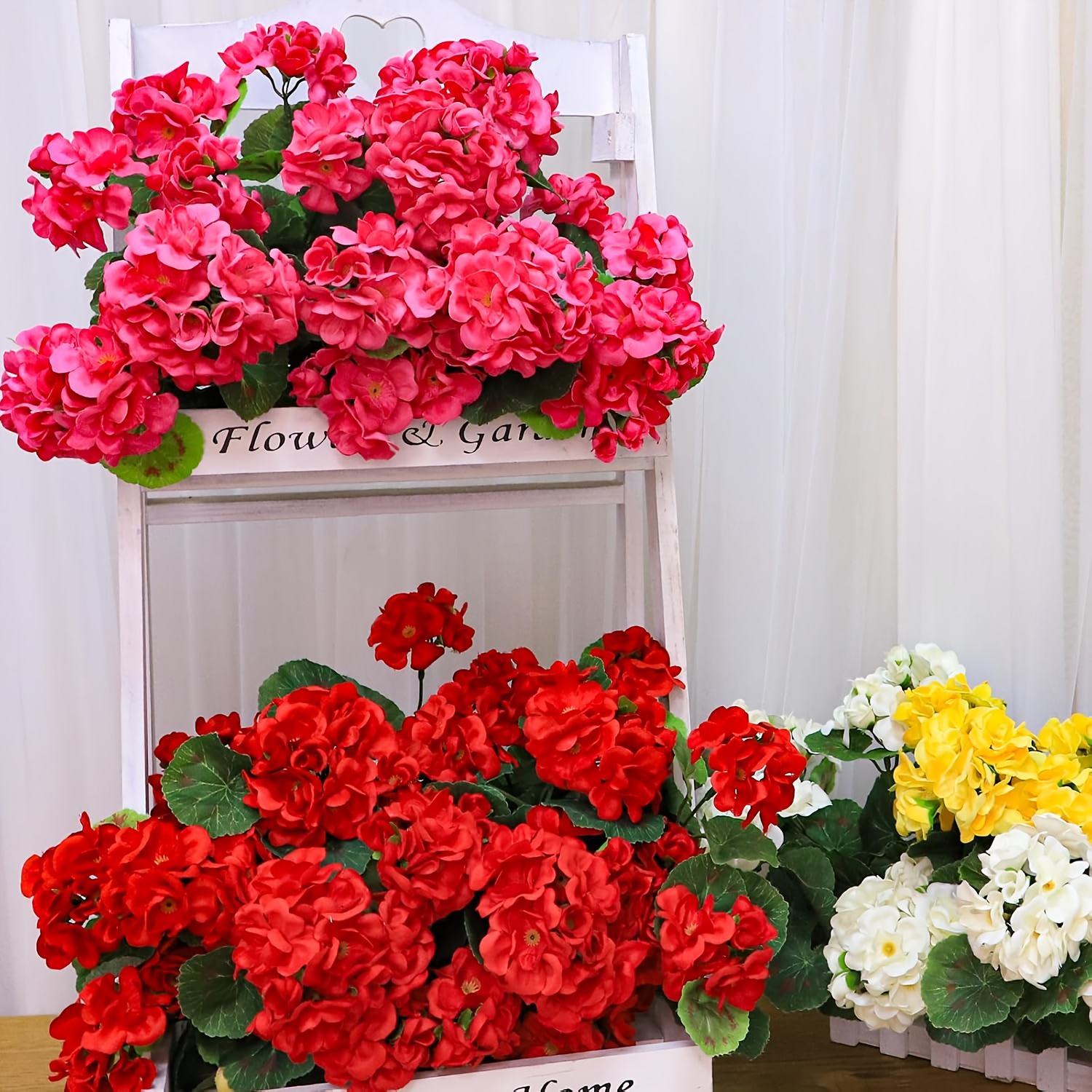 4 stk. zaphyron knstliche geranien realistische rosa blumen - Temu Germany