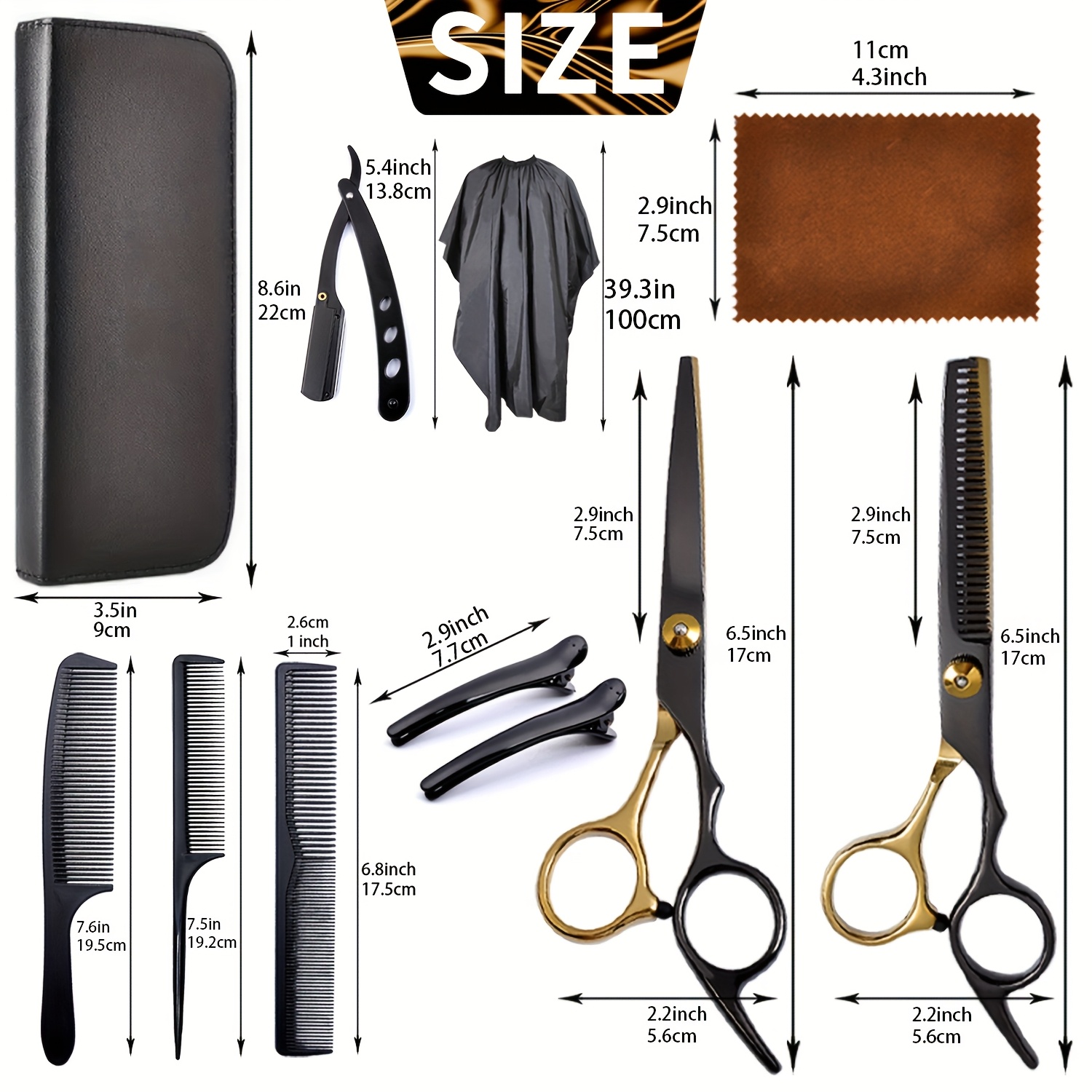  13pcs professional hair cutting scissors kit shears for men and women with thinning blending and cutting functions complete for barbers and stylists details 2