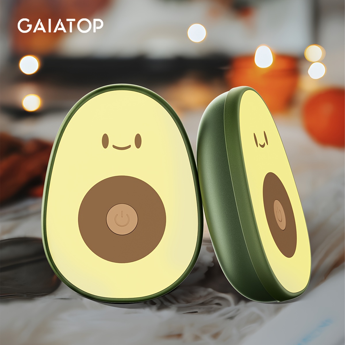 

Gaiatop 2pc Avocado-shaped Hand Warmers, Usb Rechargeable Portable Mini Heaters With 4000mah Lithium Battery, Abs Material, 10w Power, Energy , Ideal For Christmas Gift