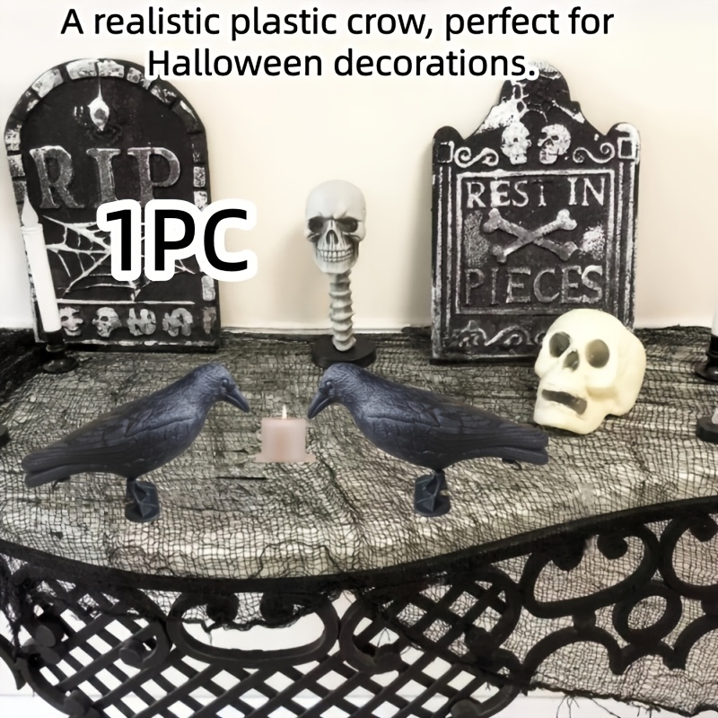 Image of 1pc Realistic Fake Bird With Stake - Perfectly Suitable For Halloween, Mountain Courtyards, And Garden Decoration | Durable Plastic, No Batteries Required