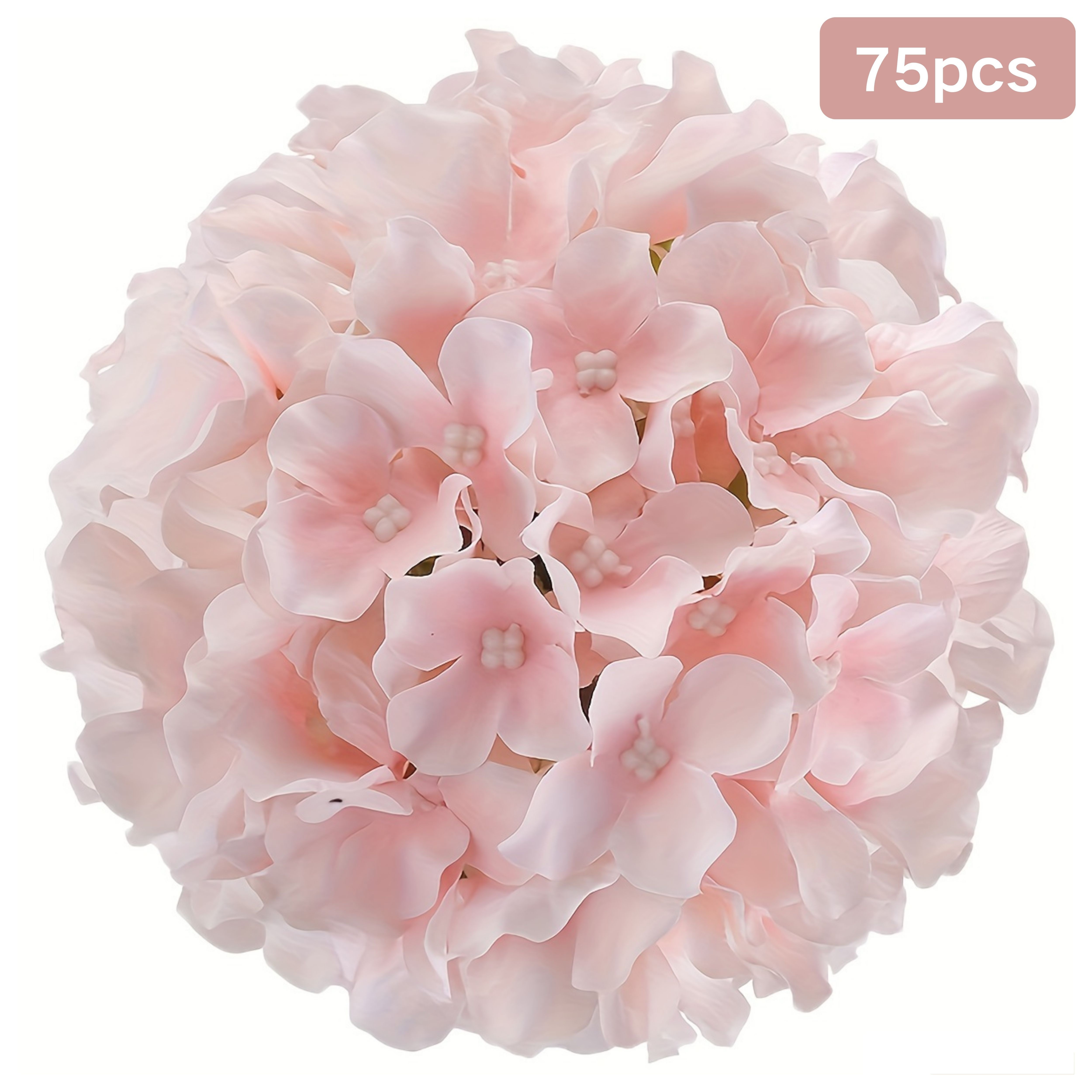 75pcs Of Pink Hydrangea Flower Heads (with Decorative Wire Stems) For Floral Decoration