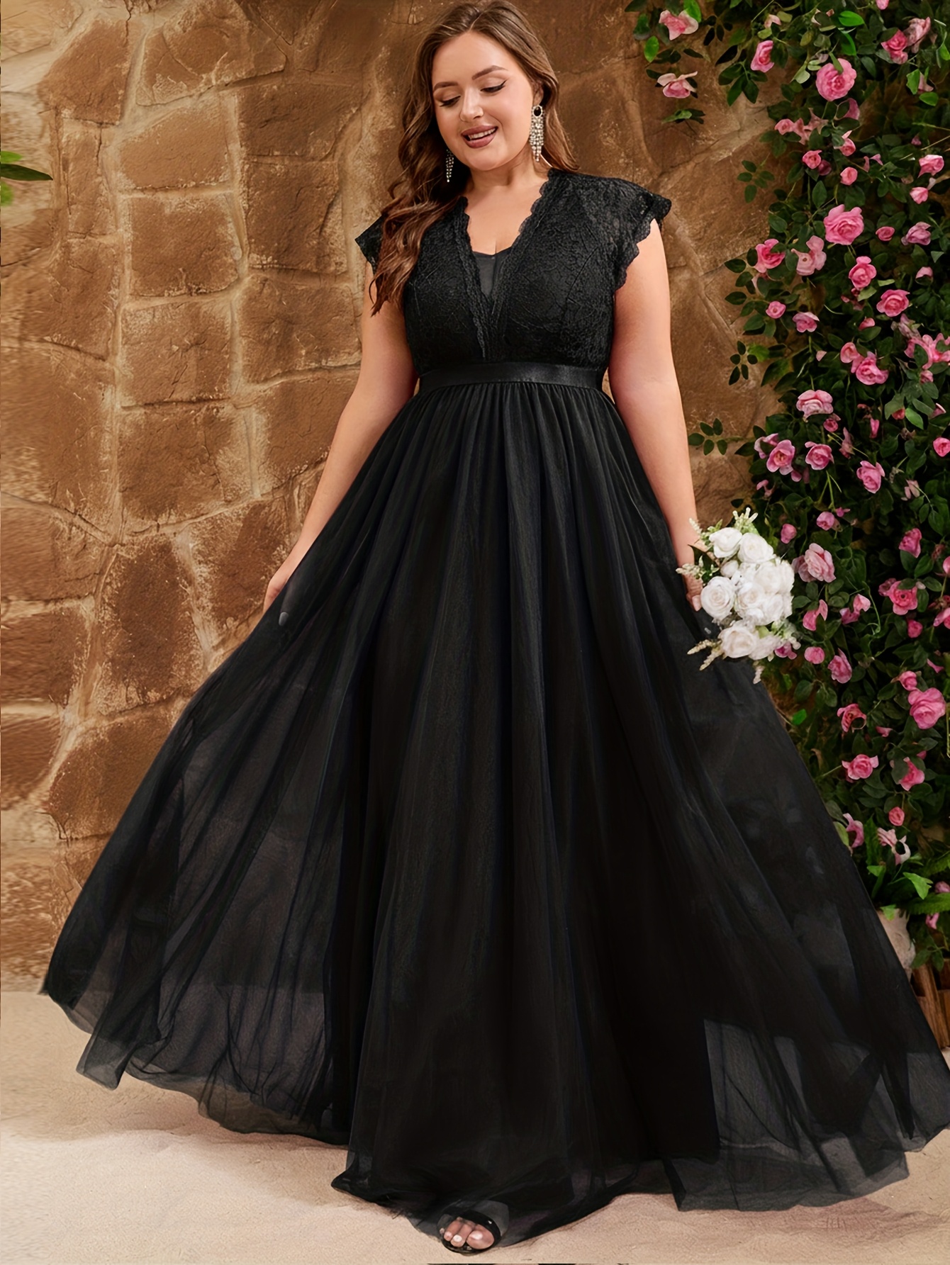 princess polly baby blue dress Xpluswear Design Plus Size Formal Black Round Neck Long Sleeve Mermaid  Elegant Sequin Maxi Dresses