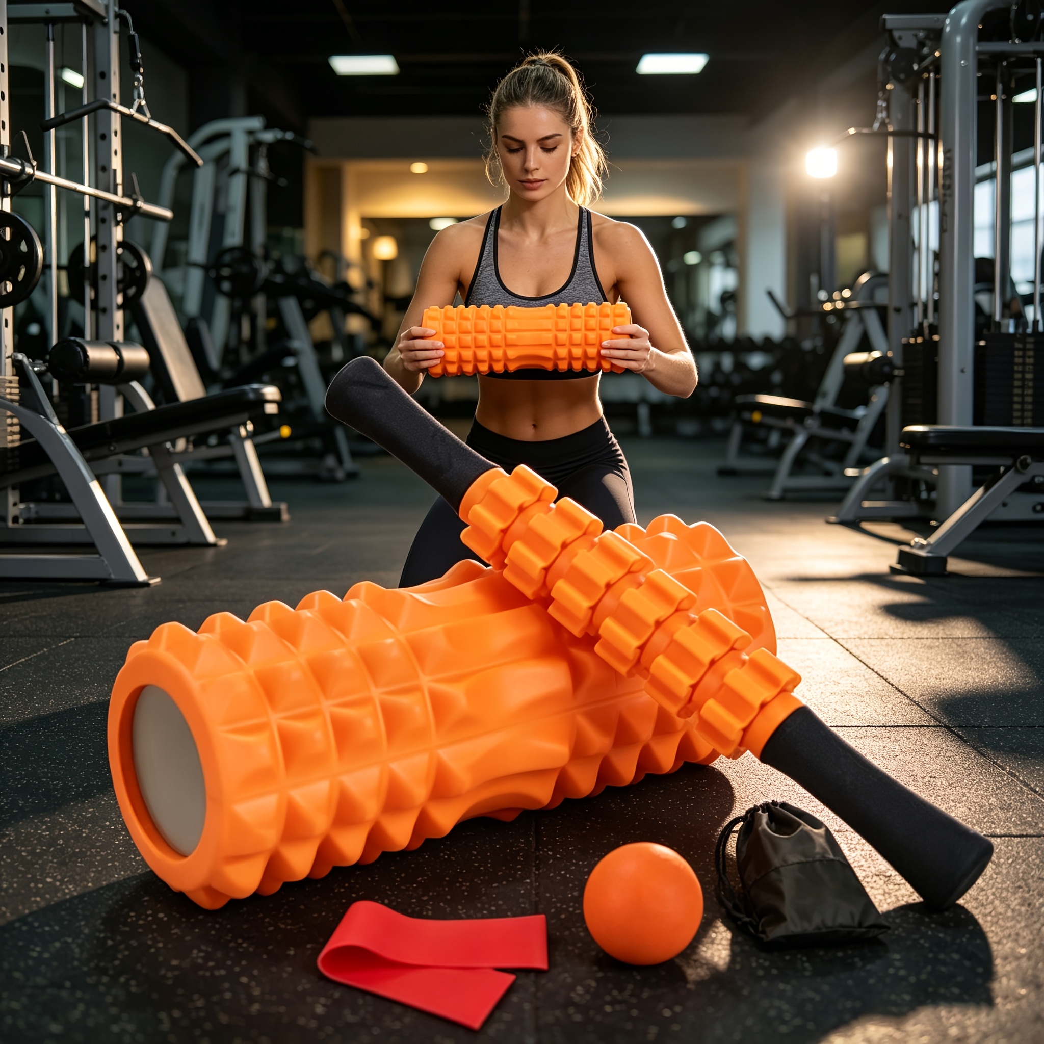 Image of 5pcs Fascia Roller Set With 3d Texture Massage, Fascia Set With Muscle Roller, Ball And Pain Therapy, Full Kit, Area And Point Self Massage