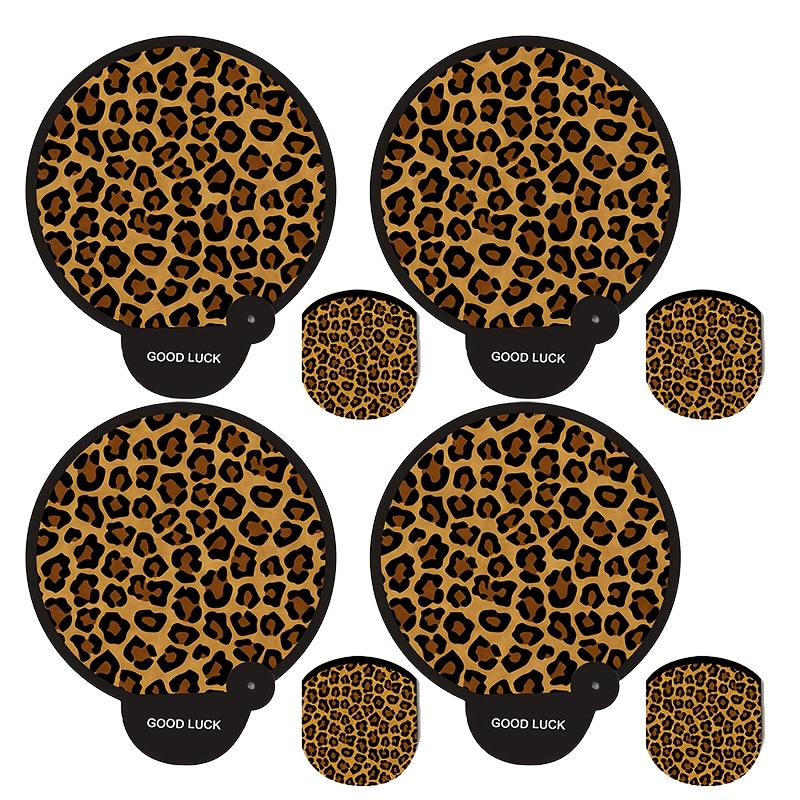 TEMU 4 piezas de abanicos plegables de con estampado de leopardo, de , portátil, adecuado para juegos , fiestas, y regalos de