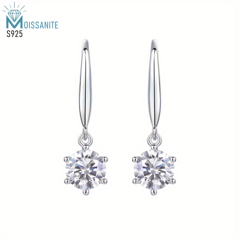 

S925 Sterling Silver Moissanite Earrings Women Earring Fashion Luxury For Valentine's Day Engagement Birthday Gifts And Gift-giving