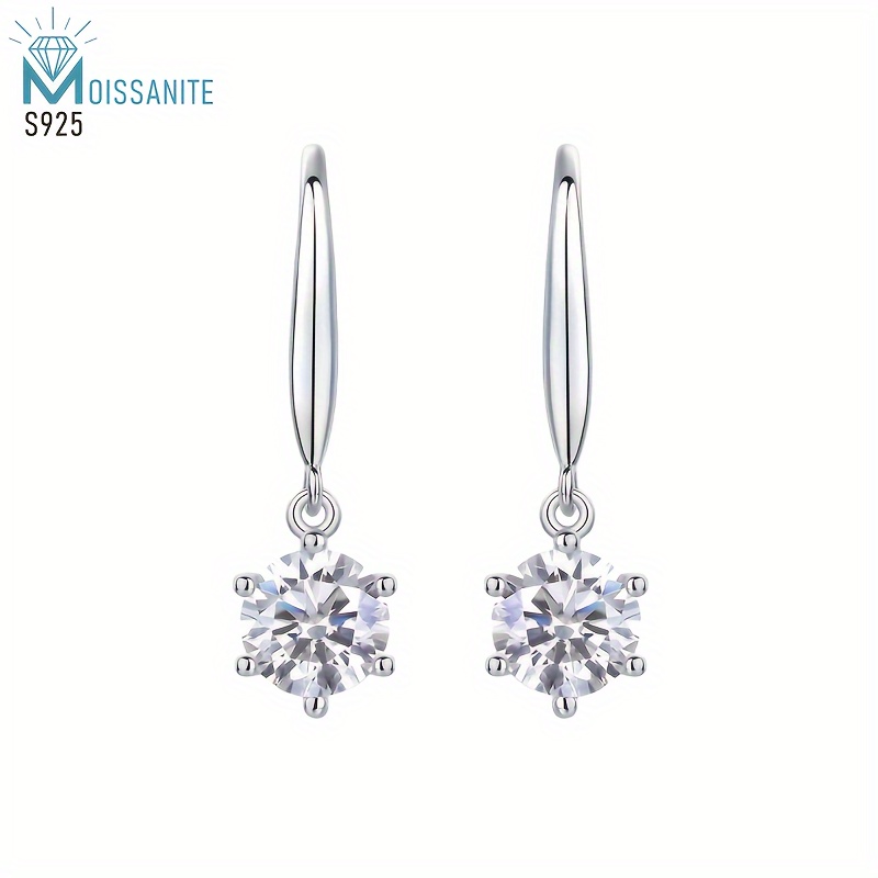 

S925 Sterling Silver Moissanite Earrings Women Earring For Valentine's Day Engagement Birthday Gifts And Gift-