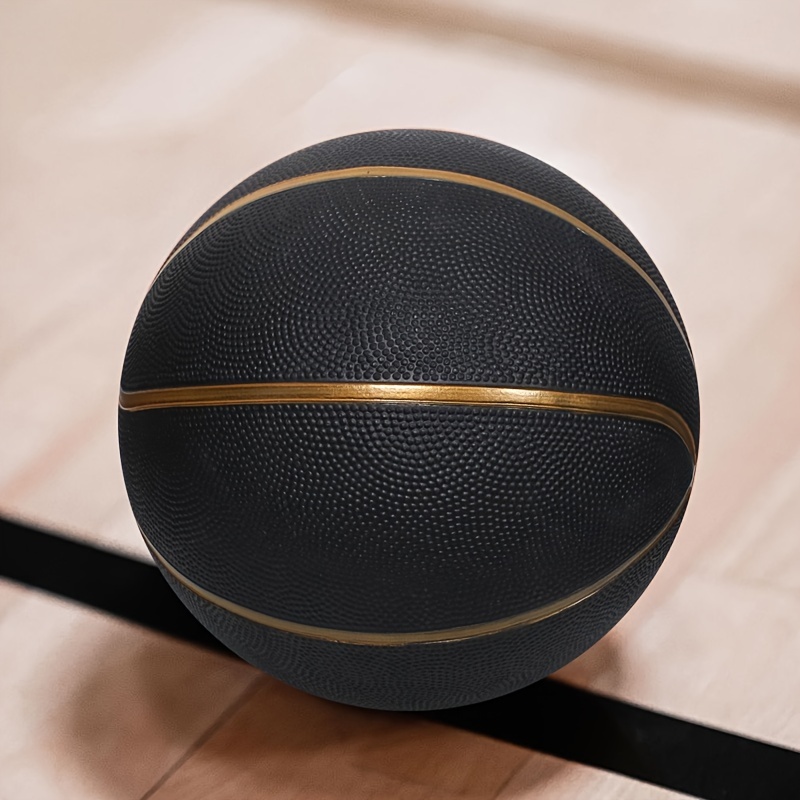 1pc, Black Rubber Basketball, Size 3/5/7, Indoor & Outdoor Competition Training Ball, Adult Sports Equipment, Team Sports Gear