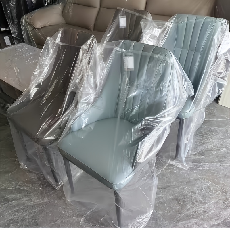 TEMU 6pcs/120cmÃ140cm Extra-large Transparent Plastic Bag Dust Cover Towel Dining Chair Cover Chair Dust Cover Hotel Office Chair Seat Cover