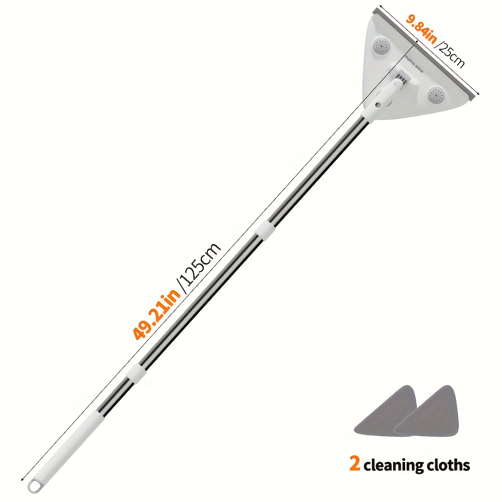 E-shop Haushaltsreinigungswerkzeuge, rotierender dreieckiger Bürstenkopf Glaswischer, Wand, Boden, Glasreinigung, Fensterputzer für den Außenbereich