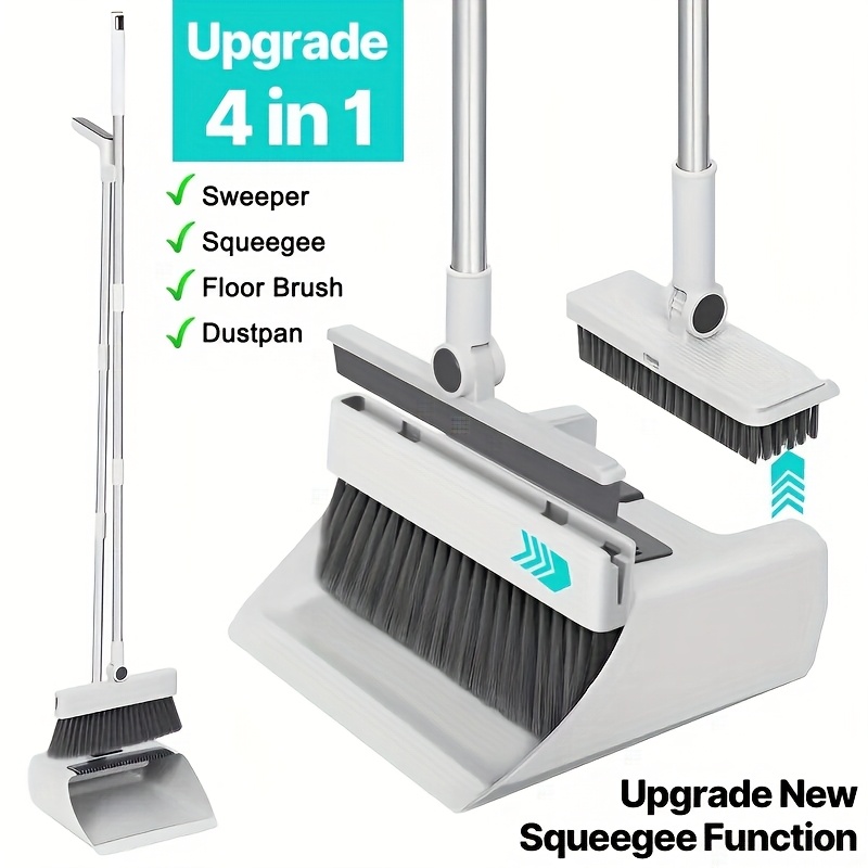 multifunctional   3 in 1 4 in 1 foldable space saving broom set   broom dustpan squeegee floor brush   home office   living room