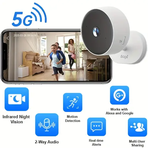 wireless security camera 360 gimbal 2k hd 5g wifi night infrared motion detection 2 way audio real time alerts compatible indoor commercial use remote monitoring construction