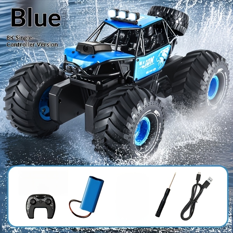 TEMU [4drc] New Large-size Alloy Amphibious Remote Control Car With Camera/ Dual--road Toy Vehicle/ Ipx7 4wd Off-road Snow Vehicle/ Alloy Camera Toy
