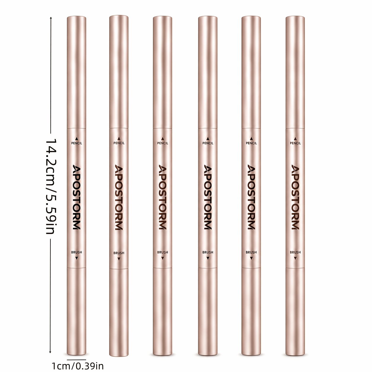 Rose Golden Triangular Eyebrow Pen, Dual End for Brows