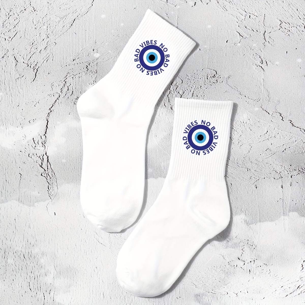 Image of 1 Pair Of Women's Letter Mid-tube Socks Eye Versatile Trendy Sports Stockings