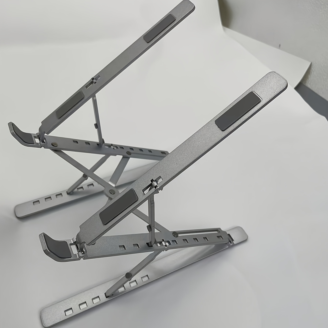 TEMU 1pc Ou 2pcs Optionnels N8 Support Réglable Double Couche pour Ordinateur Portable et Tablette, Matériau Pliable en Alliage d'Aluminium, Réglable