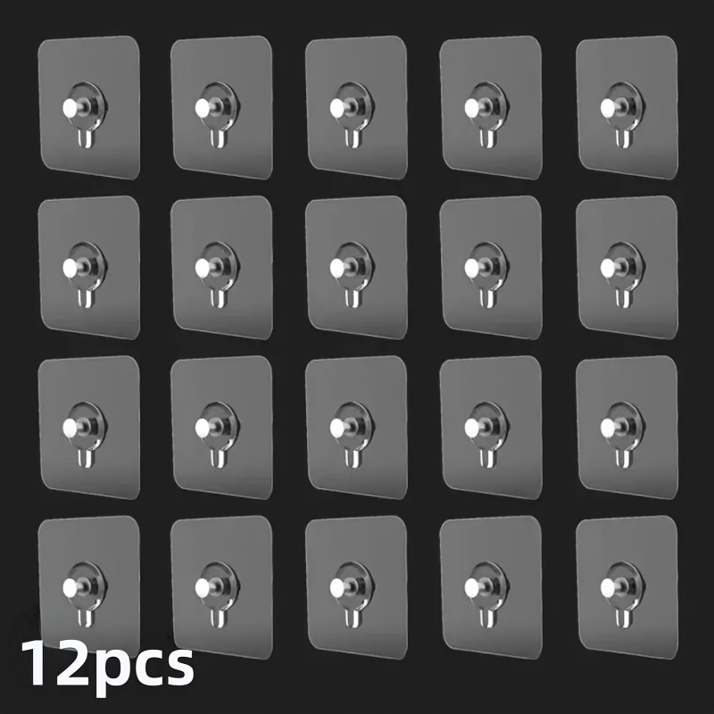 TEMU 12/18/24pcs Thickened Stickers Punch-free Photo Frame Stickers Stronger Adhesive Modern Wall-mounted Hook | , Strong , No Drilling, Waterproof