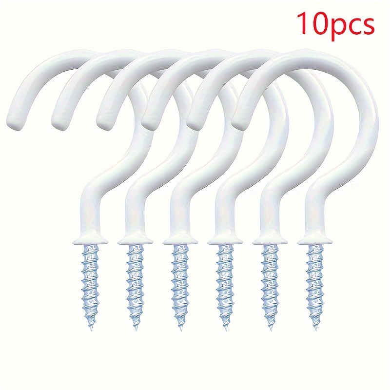 Image of 10 Ceiling Hooks, Plant Hooks, Vinyl Coated Screw-in Wall Hooks, Plant Hooks, Kitchen Hooks, And Cup Hooks Are Perfect For Indoor And Outdoor Use