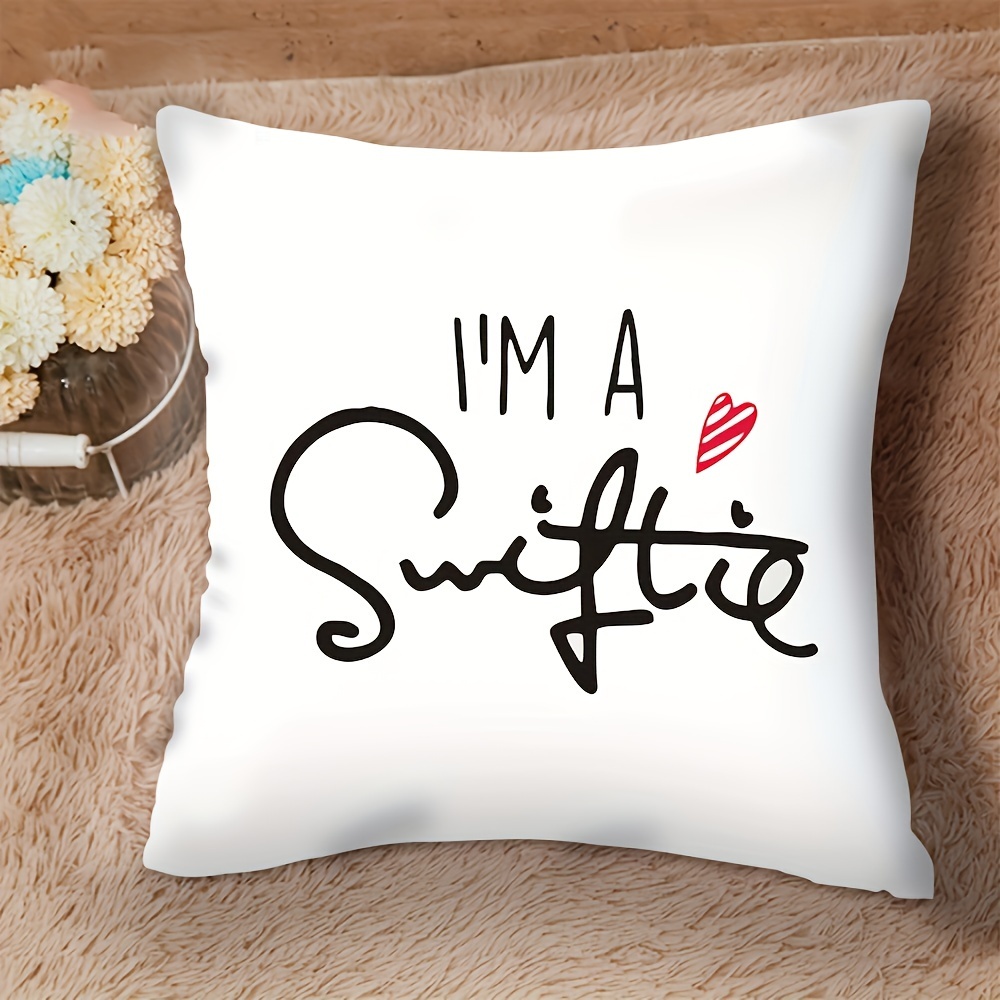 

Swiftie Fan Essential: 18x18 Inch Pillowcase For Music Lovers - Perfect For Sofa, Bed, And Car Decor - Durable Polyester With Zip Closure