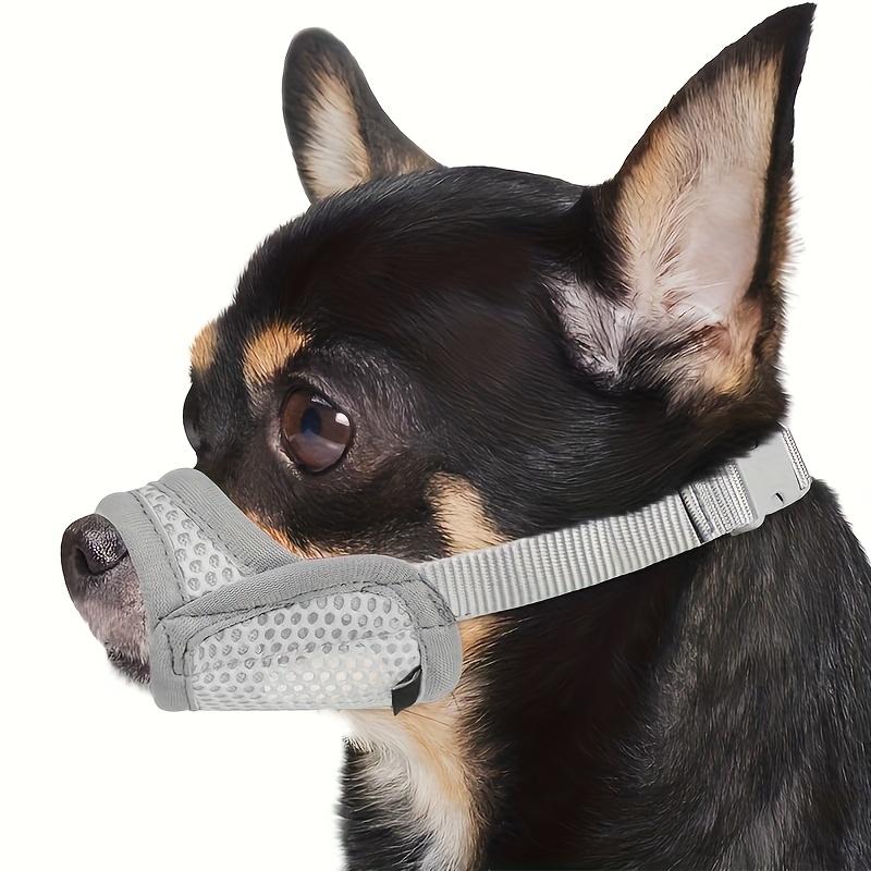 Breathable Mesh Dog Muzzle for Small & Medium Dogs - Anti-Bite Design with Front Opening, Ventilation Holes & Ergonomic Fit for Grooming, Vet Visits, Training - Durable Polyester Pet Muzzle for Chihuahuas, Pomeranians, Shih Tzus, Small Dog Muzzle, Grooming Accessory, Secure Fit Muzzle, Comfortable Fit Muzzle, Animal Training Gear, Lightweight Pet Accessory, Secure_fit Muzzle, Chihuahuacare, Small Breeds, Sleek Pet Gear, Wellventilated Design, Sharp Edges Removed, Fearless Pet Lovers