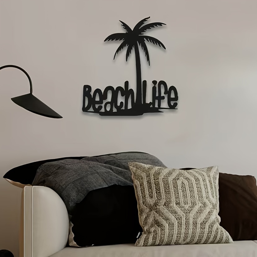 Beach Life Palm Tree Metal Wall Art Home Decor Beach Theme - Temu