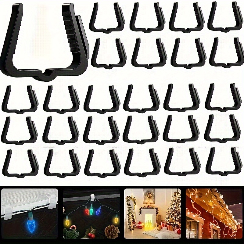 Temu 100Pcs Festive Christmas Light Clips For 2\" Fascia Boards - Outdoor Hooks For Holiday Decorations-image