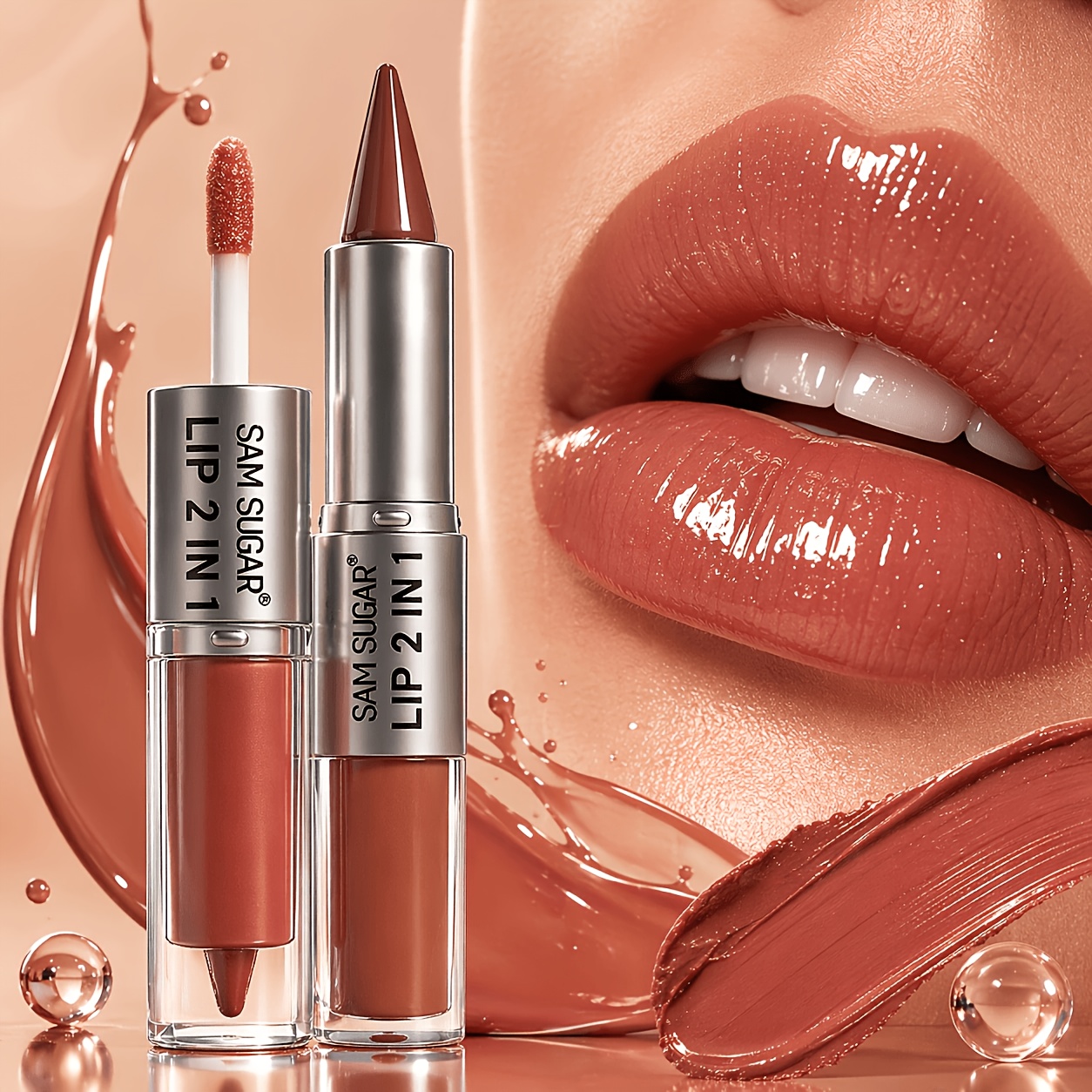   dual ended lip liner and lip gloss duo matte lip contour mirror   lip gloss long   lock smudge proof