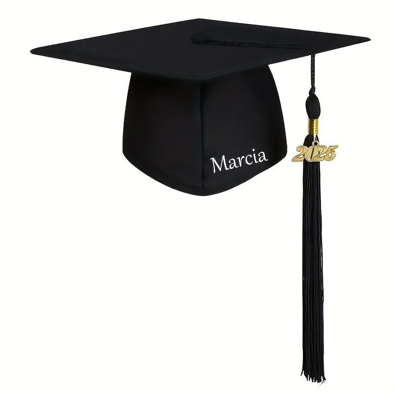 E-shop Personalisierte Abschlusskappen für 2025 2026, anpassbar mit Text wie Name, Studentenausweis , mit Quasten. Geeignet für Abschlussfeiern an