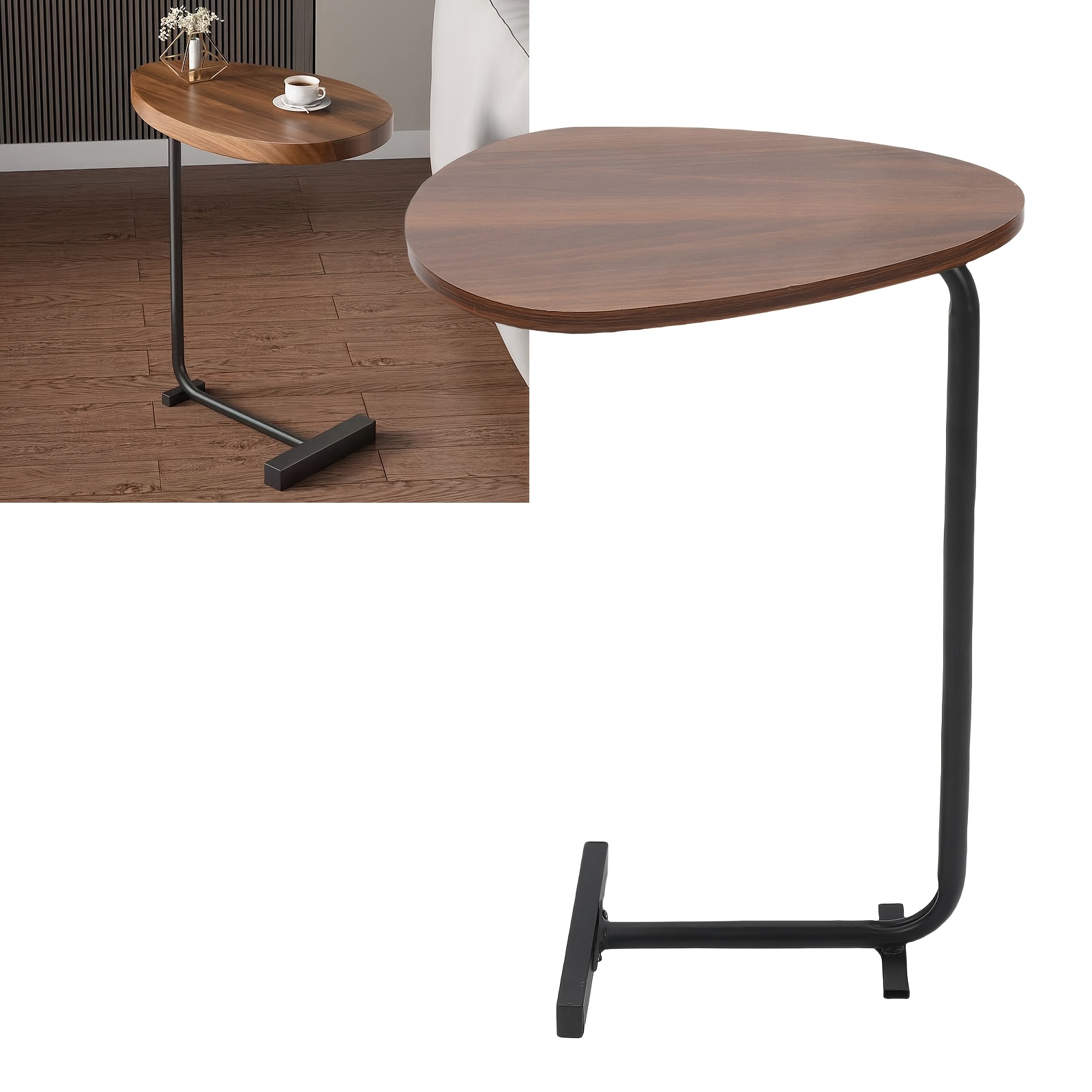 TEMU Side Table, L-shaped End Table For Couch, Sofa And Bed, Modern Small Bedside Table Nightstand For Living Room, Bedroom, Corners And Office, As A