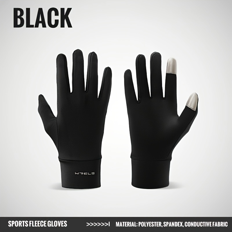 Image of 1 Pair, Wrels Sports Gloves, Outdoor Sports Warm And Screen Gloves Fleece Gloves Full Finger Gloves, Suitable For Outdoor Sports, Cycling, Skiing, Hiking