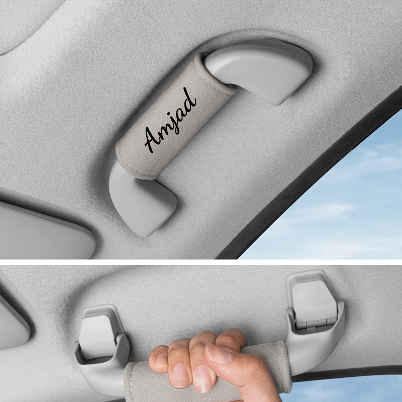TEMU 1 personalizada bordada con para manija de coche, protector para manija de coche, protector para manija de puerta de coche, interior de coche,