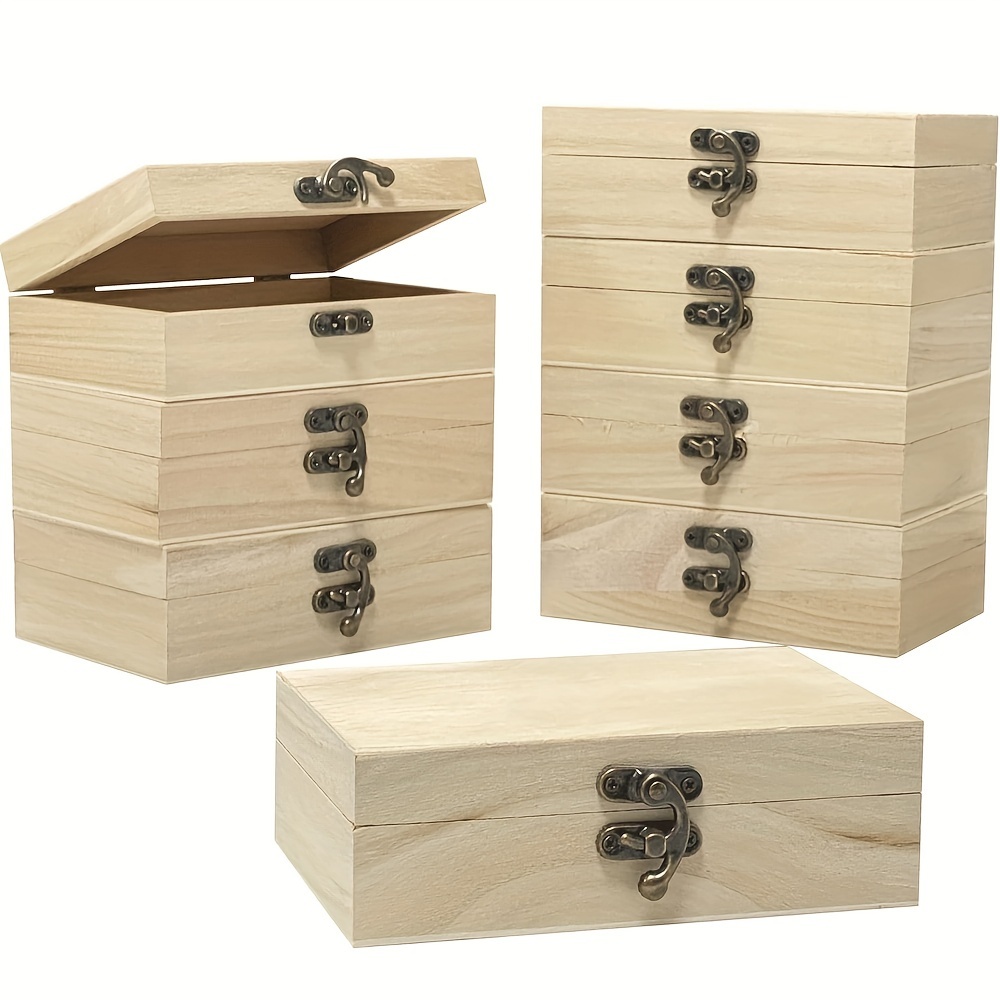 

8pcs Wooden 6x4x2 - For Keepsakes, Jewelry &