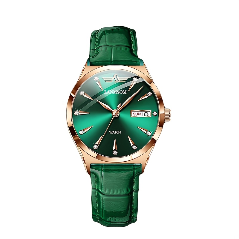 1 Nieuwe Stijlvolle en Casual PU-leren Trendy, Elegante, Verfijnde, Simpele en Veelzijdige Zakelijke Dameshorloge met Quartz. Toont Weekdag, Datum en is een Ideale Cadeaukeuze voor Verjaardagen, Feestdagen, Jubilea, of als Cadeau voor Jezelf, Familie, Geliefden of Vrienden