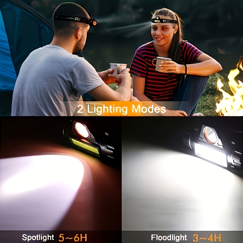 2pcs Ultra-Bright LED Headlamp, Dual-Mode Rechargeable