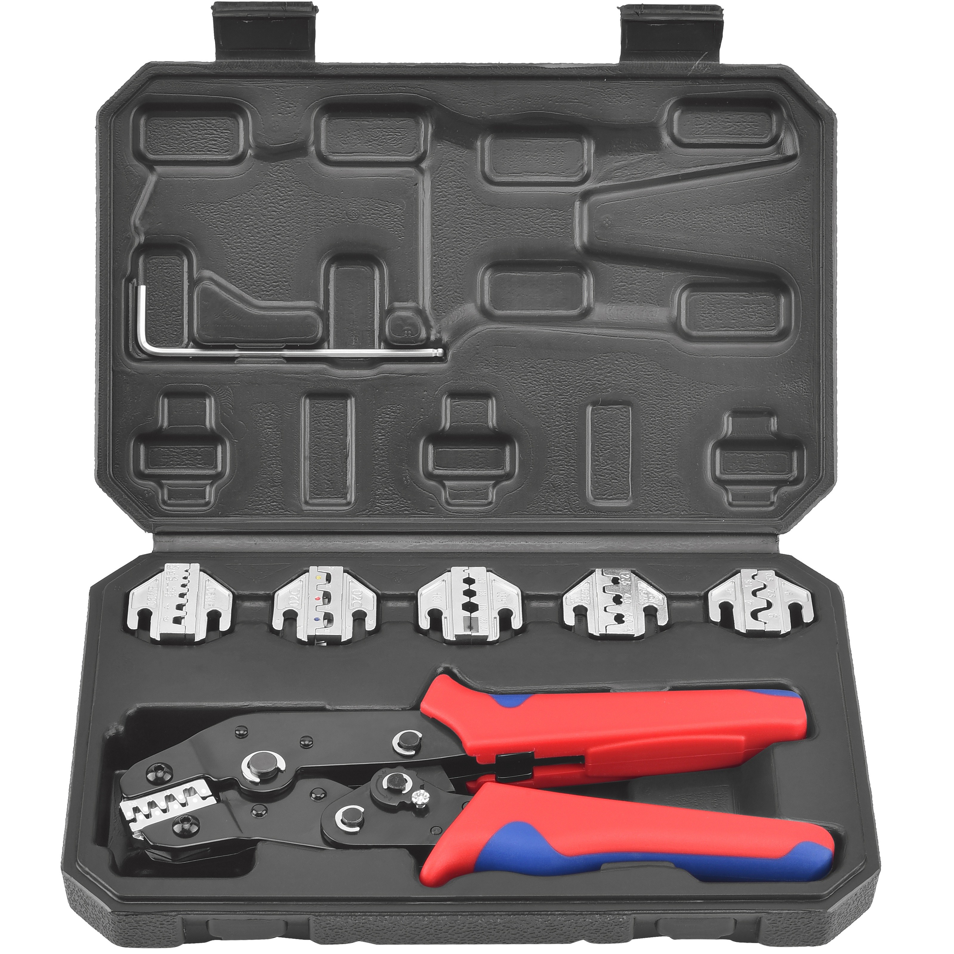 

Clamplus 6-in-1 Manual Crimping Tool Kit With Interchangeable Dies, Carbon Steel Crimpers For Insulated/non-insulated, Open Barrel, Dupont, Ferrule, Solar Connector Terminals, Assembly Required