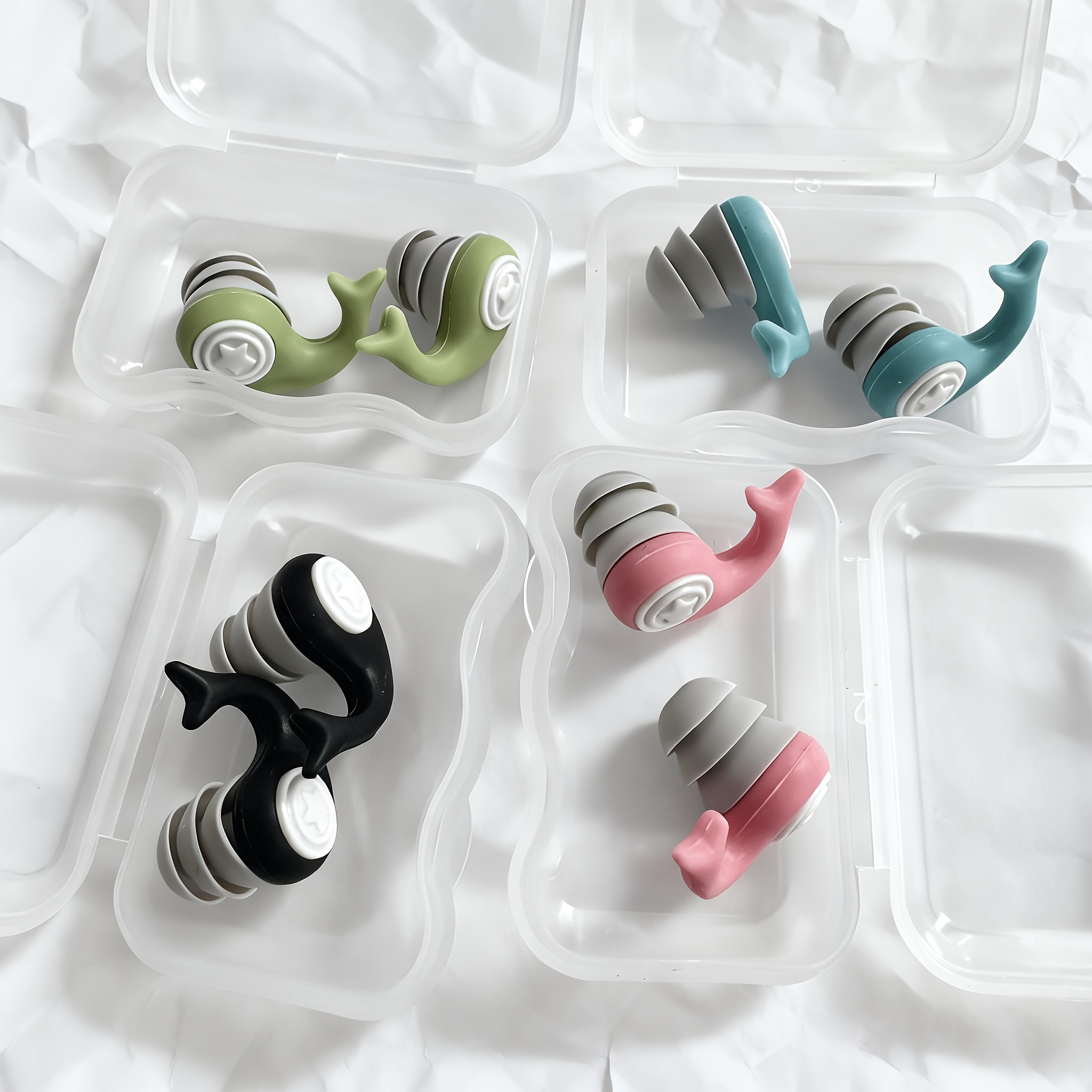 portable noise canceling earplugs random colors   1 pair of whale shaped earplugs with storage case an   for commuting shared   and light sleepers