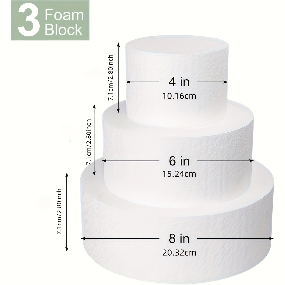 TEMU 3-layer Foam Simulation Fake Cake Set, 9.0 Inches Tall, Realistic Cake Appearance, Wedding Birthday Scene Display Props, Wedding Tabletop