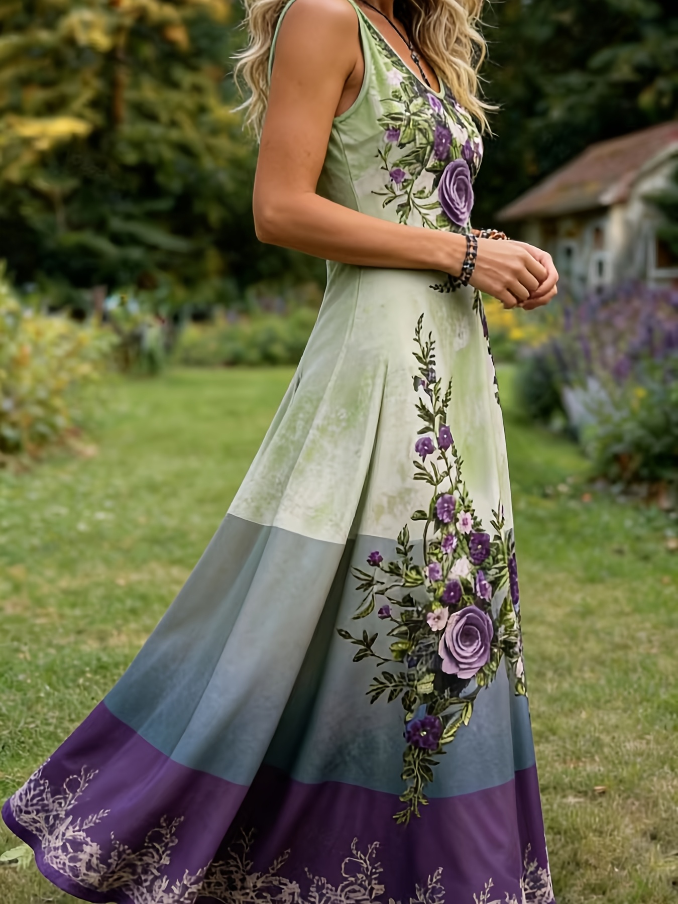 womens summer vintage sleeveless flowy maxi - Temu Oman