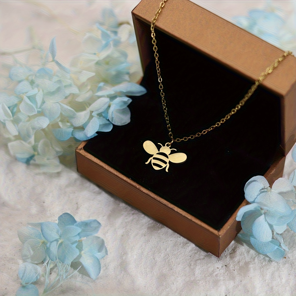 TEMU Collana in acciaio inossidabile con design a insetto ape, accessorio minimalista ed elegante i