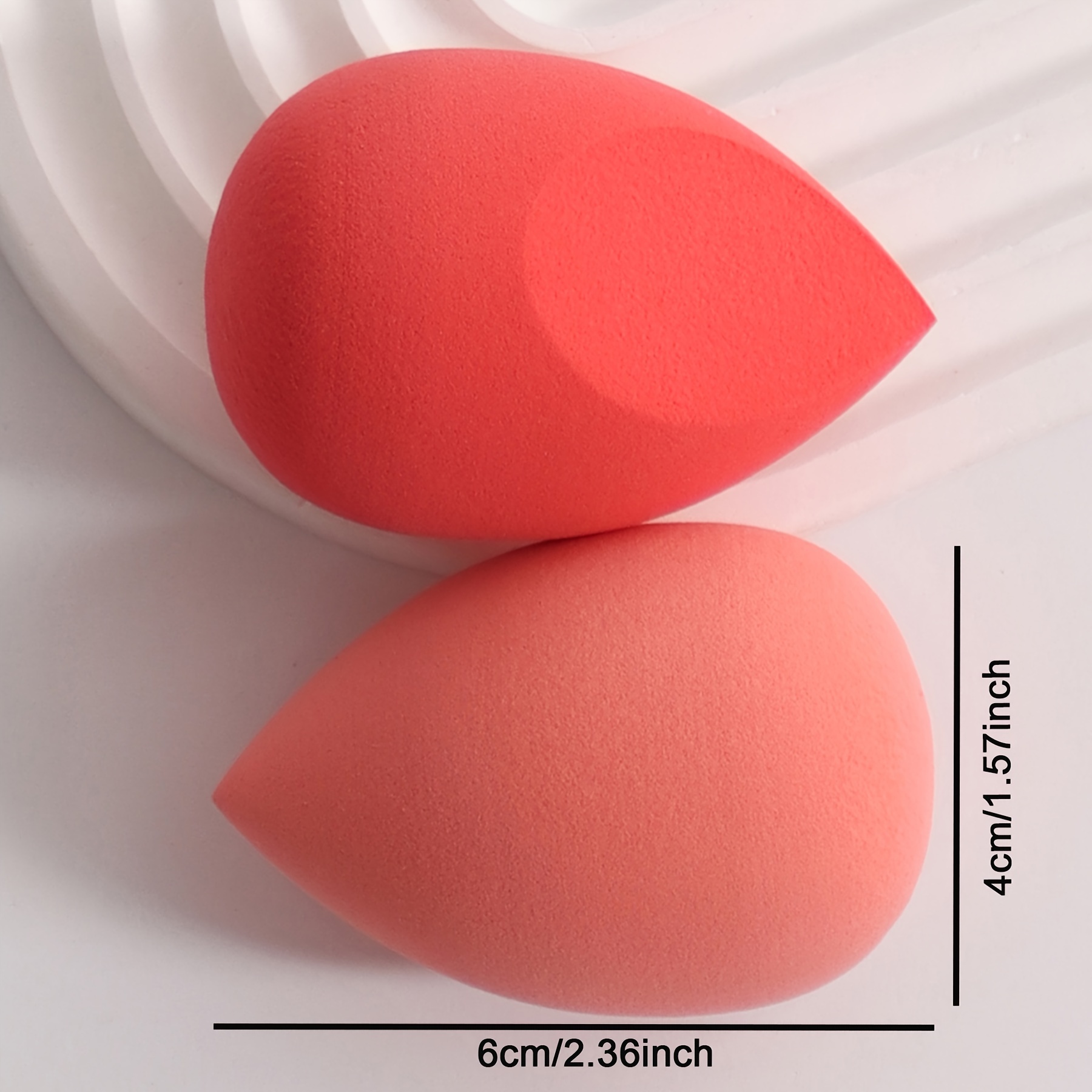 2pcs Multicolor Latex-Free Makeup Sponges for Wet and Dry Use