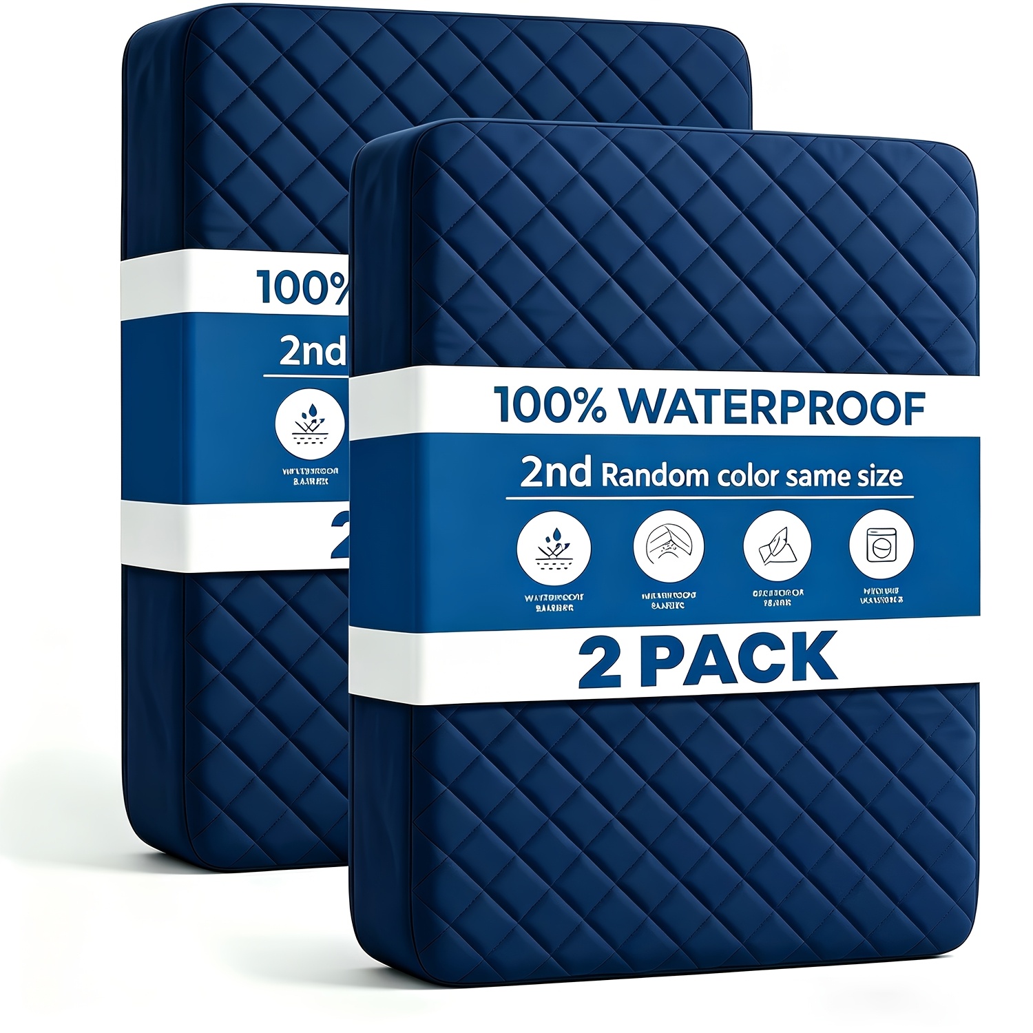 TEMU 2 Pack Waterproof Cotton Mattress Protector - Luxury 100% Waterproof Quilted Mattress Protector For Hot Sleepers- Machine Washable, Breathable,